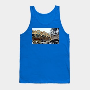 Paris Carousel and Eiffel Tower Tank Top